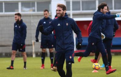 Fausto Tienza, en un entrenamiento en Tajonar hace ahora ocho años