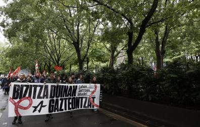 Manifestación convocada en Pamplona por Ernai, los jóvenes de Sortu, hace un año