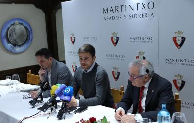 Braulio, Lisci y Sabalza, en su comparecencia ante los medios