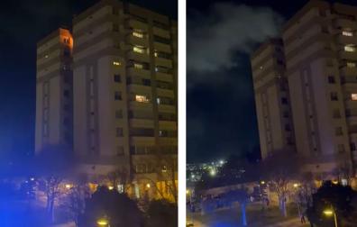 Imágenes del incendio en una vivienda de Barañáin