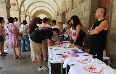 Viana el pasado julio en la primera movilización contra las plantas de biometano en Tierra Estella, en este caso contra la prevista en la localidad.