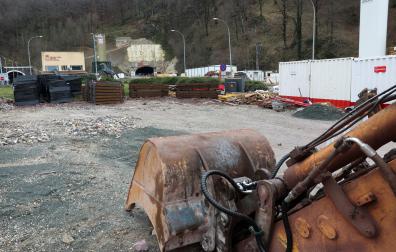 Aspecto que presentaba la boca norte de las obras de Belate el 2 de enero