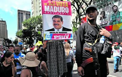 Seguidores chavistas se manifestaron ayer en las calles de Caracas a favor de Nicolás Maduro y sin provocar incidentes