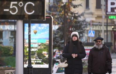 El termómetro marca -5 grados este miércoles, 7 de enero, en Pamplona