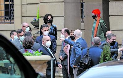 Visita de Pedro Sánchez a los jardines de la Diputación el 13 de noviembre de 2020