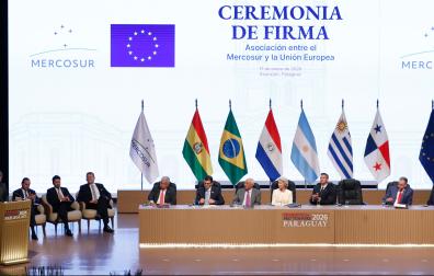 Ceremonia de la firma del acuerdo de libre comercio entre la Unión Europea (UE) y los países del Mercosur, en Asunción (Paraguay)
