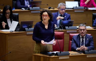 La consejera Carmen Maeztu interviene en el pleno del Parlamento