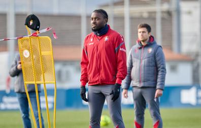 Enzo Boyomo, en un entrenamiento reciente