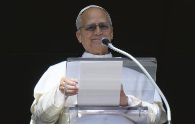 El papa León XIV durante el ángelus del pasado domingo 15 de febrero