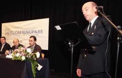 Juan Ceballos, en un día de las policías locales en Berriozar
