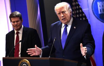 Donald Trump, en la rueda de prensa que ha ofrecido tras conocer el fallo de Tribunal Supremo sobre los aranceles