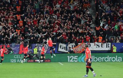 Ante Budimir celebra su gol de penalti contra el Real Madrid