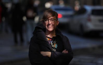 Itziar García Zubiri esta semana en Pamplona, donde tiene su oficina como autónoma