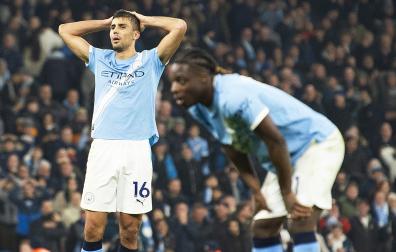 Rodri se lamenta tras el empate contra el Nottingham Forest en su estadio