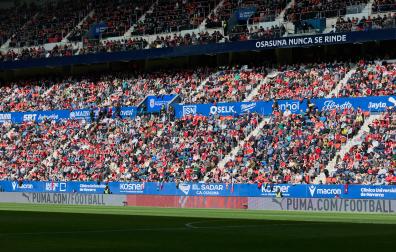 Imagen de la grada de El Sadar durante el Osasuna-Mallorca disputado este pasado sábado.