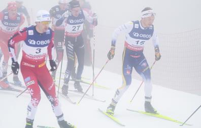 Salida de la prueba masculina de los 50 km en el Mundial de Oslo