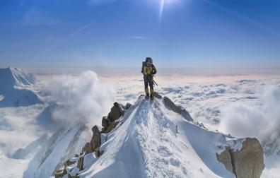 Óscar Arroyo, en la arista cimera del Denali o McKinley, la cumbre más alta de Norteamérica