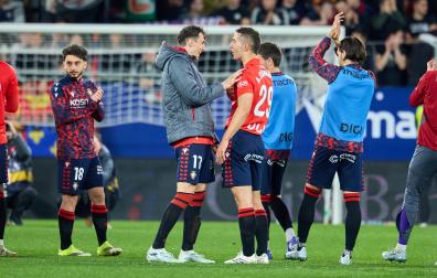 Budimir y Osambela, este sábado tras el triunfo contra el Girona
