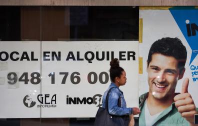 Imagen de un local en alquiler en la zona del Ensanche de Pamplona.