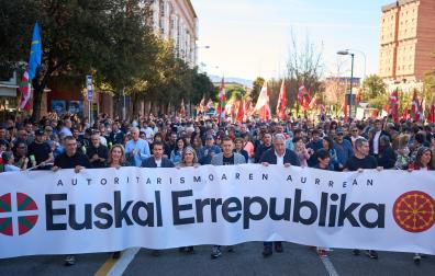 Manifestación de EH Bildu en Pamplona por el Aberri Eguna 2026europa press