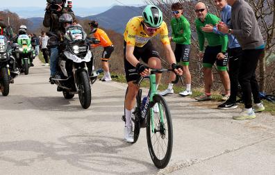 LA TUNELADORA DE ARALAR. Paul Seixas, en un momento de la ascensión en solitario a Aralar por el hormigón
