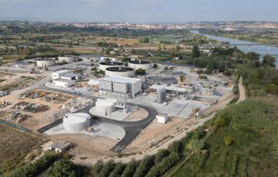 Imagen aérea de depuradora de Tudela