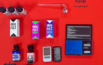 Detalle de las sustancias intervenidas por la Policía Foral en el vehículo