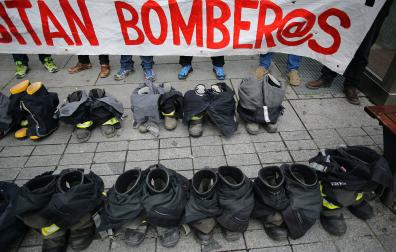 Protesta del colectivo de bomberos.