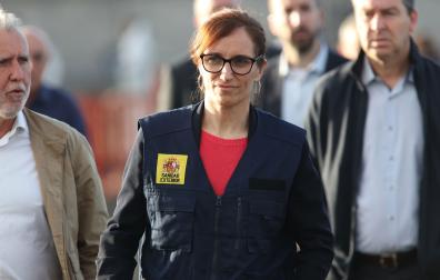 La ministra de Sanidad, Mónica García, ha atendido a los medios de comunicación para informar sobre el desembarco del crucero con hantavirus en el puerto de Granadilla