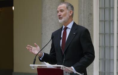 El rey Felipe VI, este lunes durante la entrega del Premio Enrique V. Iglesias al Desarrollo del Espacio Empresarial Iberoamericano