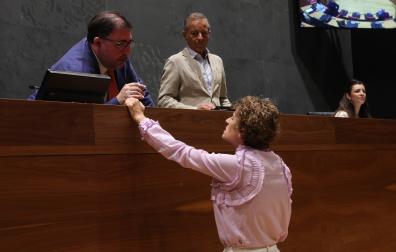 María Chivite durante la sesión plenaria de este jueves