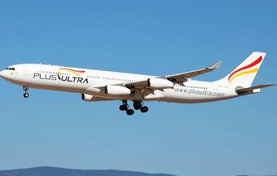 Un avión de la compañía Plus Ultra, de capital venezolano
