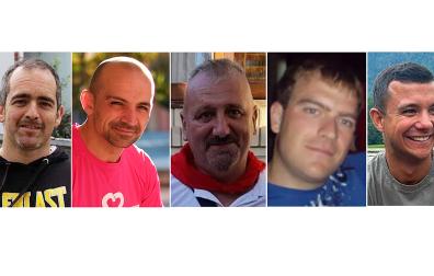 De izda. a dcha., Fermín Sola, Miguel Crespo, Jesús Vidaurreta. Juan Domínguez y Miguel D'Entremont