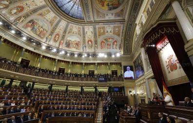 El papa León XIV pronuncia este lunes en el hemiciclo del Congreso de los Diputados un esperado e histórico discurso durante su visita a España.