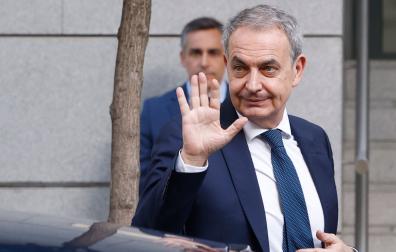 El expresidente del Gobierno, José Luis Rodríguez Zapatero, llega a la Audiencia Nacional para declarar como investigado por organización criminal, tráfico de influencias y falsedad
