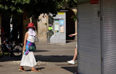 Fotos del intenso día de altas temperaturas en Pamplona