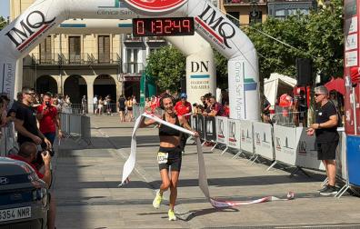 Nerea Jaso, vencedora de la prueba de 10 kilómetros en La Media San Fermín