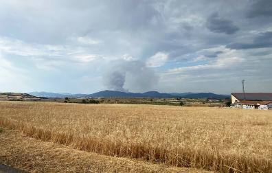 Foto del incendio al norte del monte San Cristóbal.