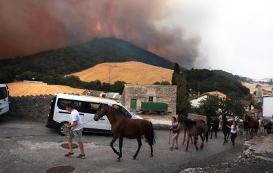Fotos del incendio en Ezcabarte al norte del monte San Cristóbal. Vista desde Cildoz