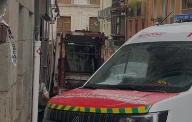 Vídeo de la trayectoria que ha seguido el camión siniestrado en Navarrería
