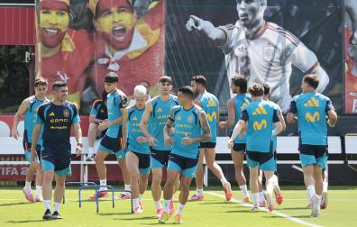 Los jugadores de la selección española durante un entrenamiento anterior en Chattanooga