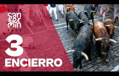 Con la salida de los toros de Victoriano del Río de los corrales arranca el tercer encierro de San Fermín en este 2026. El encierro ha durando 2 minutos, 27 segundos. Muchas caídas en un tercer encierro muy accidentado, que ha dejado imágenes trepidantes y muchos nervios ante una manada dividida, que ha provocado montones, empujones y muchos golpes durante todo el recorrido. 

Toda la información: https://www.rtve.es/noticias/san-fermin/