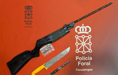 Armas incautadas en la pelea en Cadreita