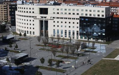 Vista general del Palacio de Justicia, en Pamplona
