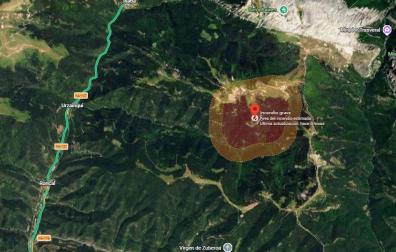 Lugar del incendio de Urzainqui