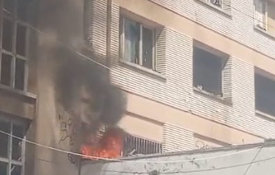 Vídeo del incendio en la antigua ikastola Jaso en Echavacoiz