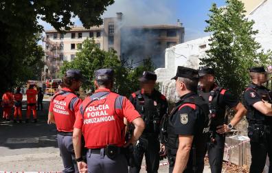 Foto del incendio en la antigua ikastola de Jaso
