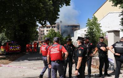 Foto del incendio en la antigua ikastola de Jaso