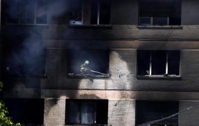 Foto del incendio en la antigua ikastola de Jaso