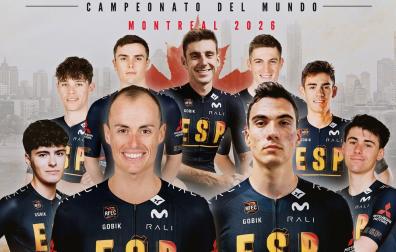 Imagen con la que la Federación Española de Ciclismo ha dado a conocer a la selección masculina que participará en el Campeonato del Mundo de Montreal